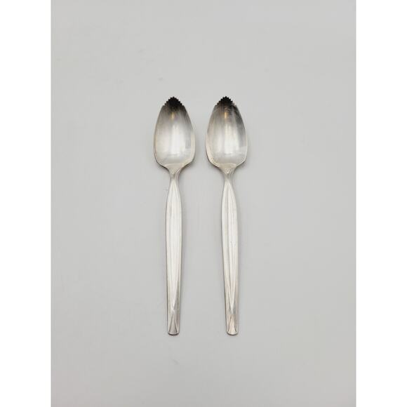 WM Rogers Mfg. Co 1950’s Grapefruit Spoons Set Of 2 Concept Pattern Art Deco - Picture 1 of 5